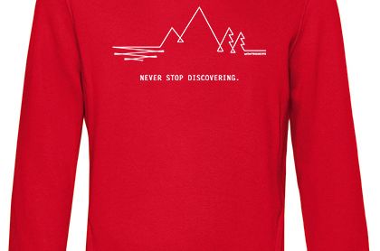 MQ NEVER STOP DISCOVERING - Organic Hoodie Unisex - rot